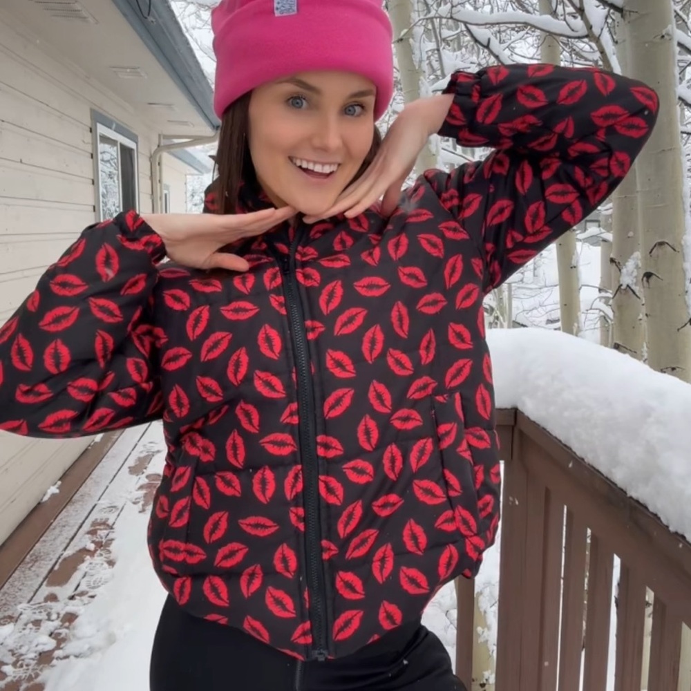Red Lips Puffer Jacket Brand